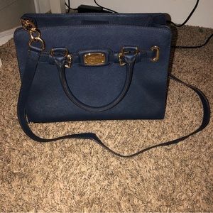 Michael Kors navy saffiano bag